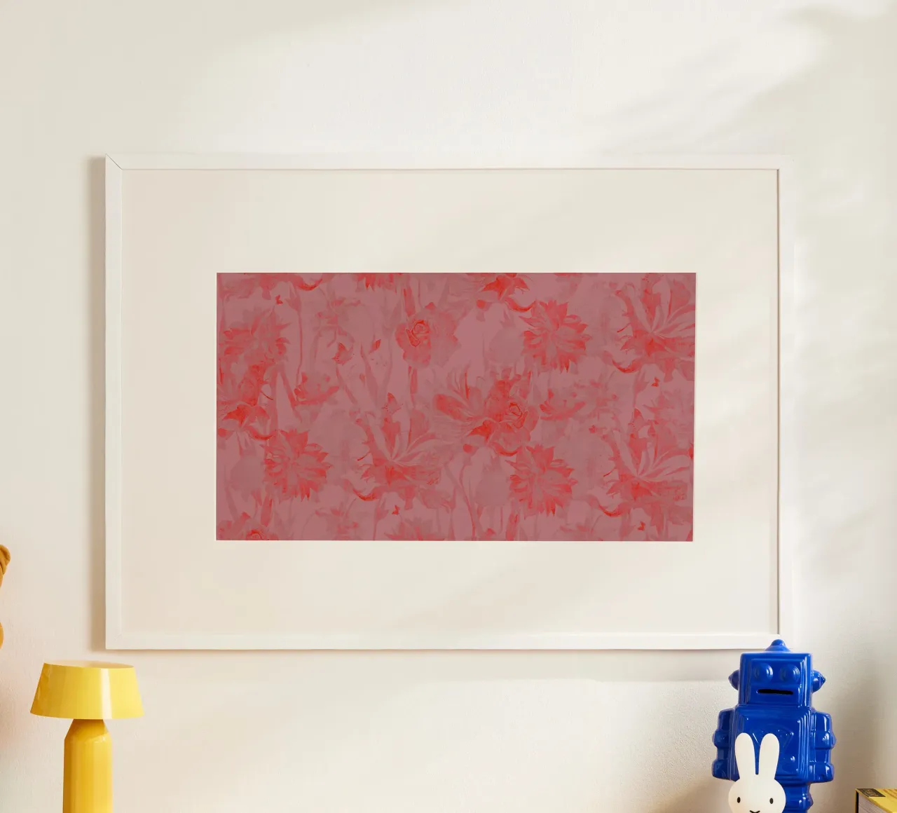 fiori rossi poster con telaio in alluminio da Giulio Iurissevich