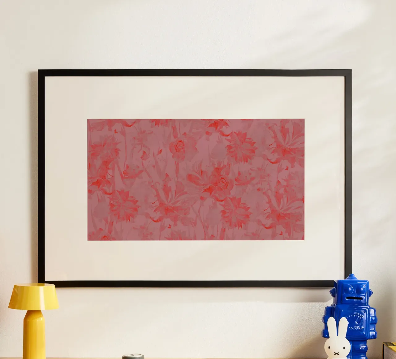 fiori rossi poster con telaio in alluminio da Giulio Iurissevich
