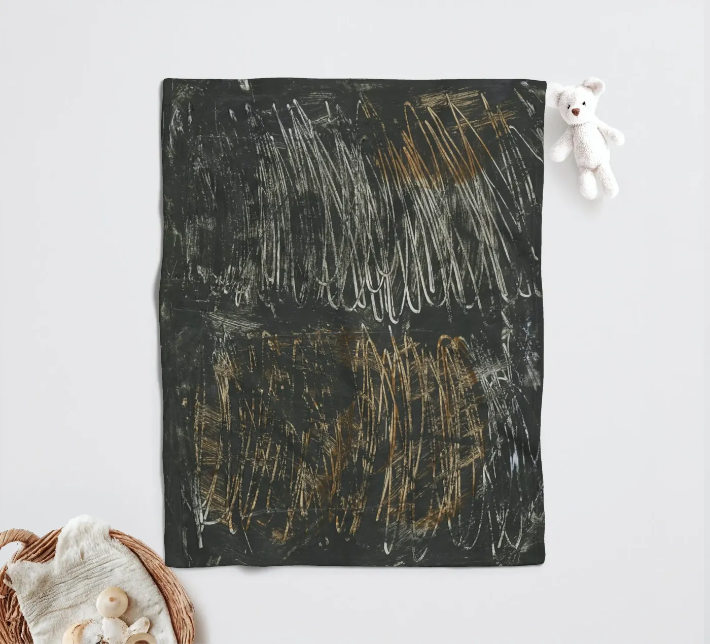 lines and scribble fleecedeken van IRIS LEHNHARDT FINE ART