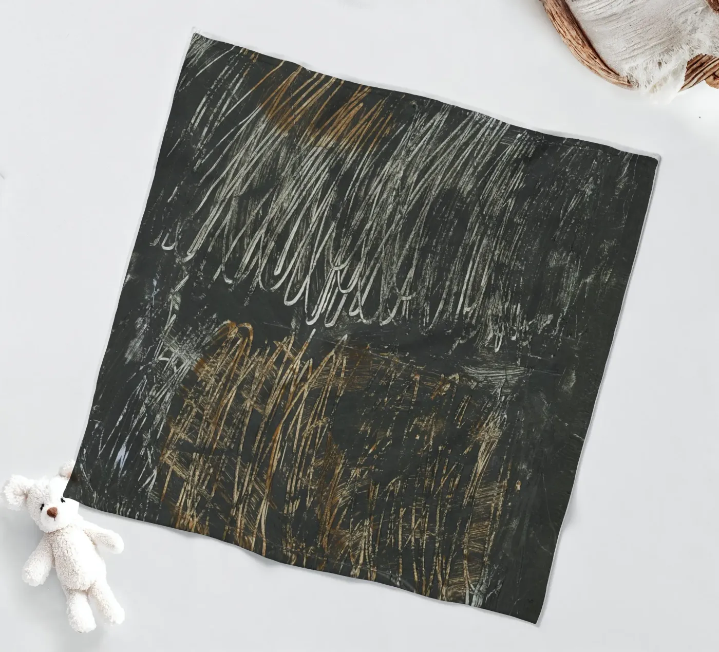 lines and scribble fleecedeken van IRIS LEHNHARDT FINE ART