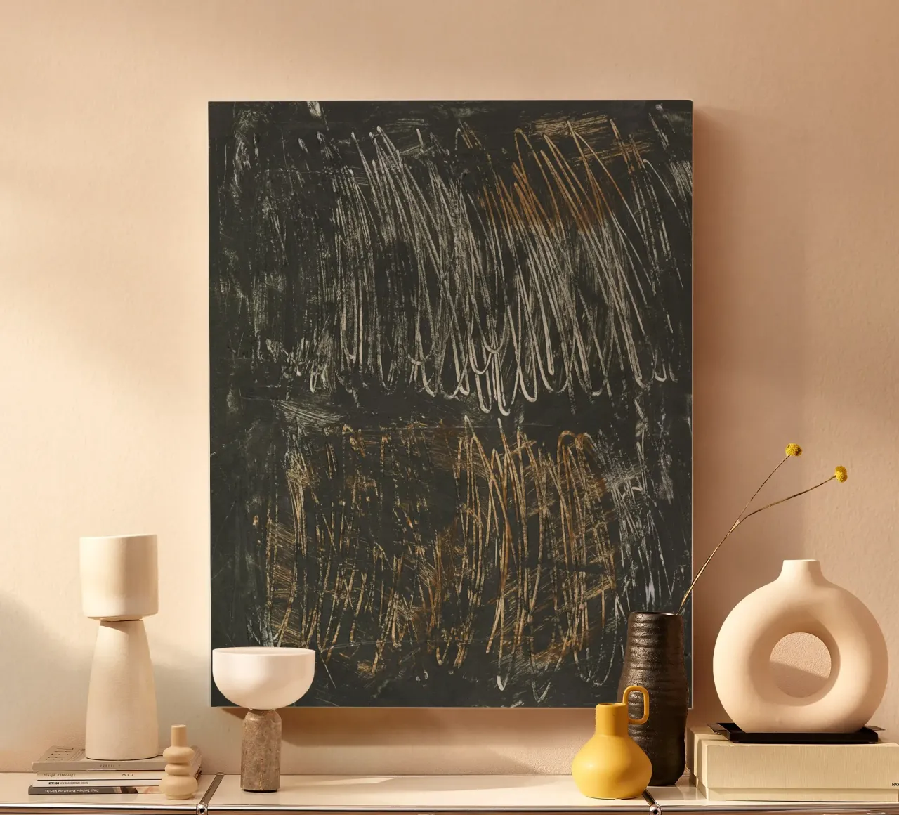 lines and scribble canvas by IRIS LEHNHARDT FINE ART