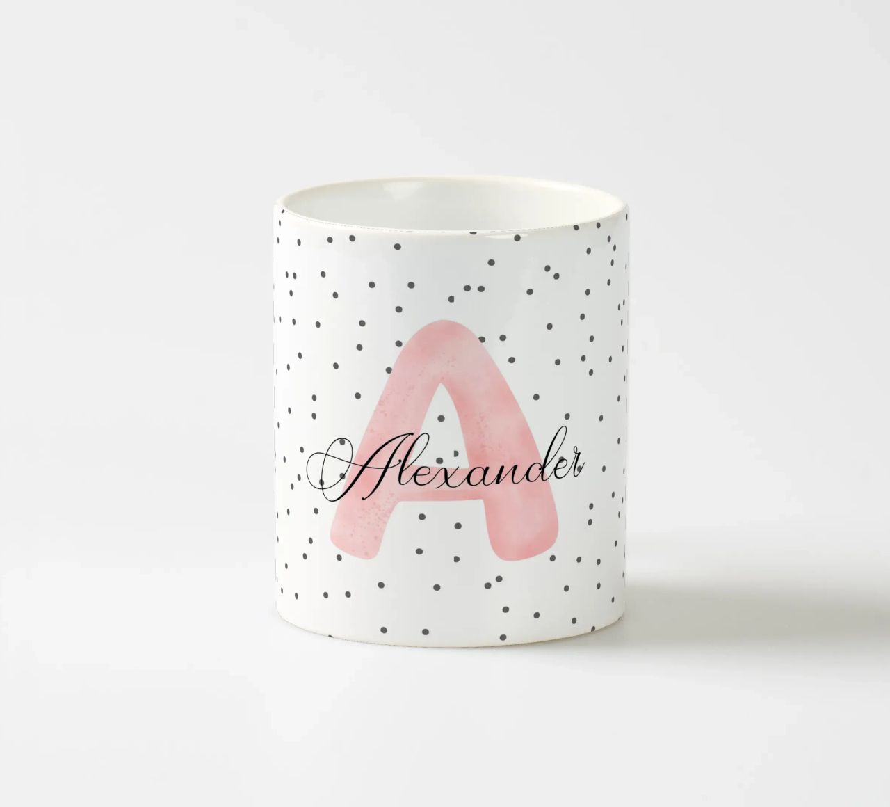 Alfabeto a pioggia tazza in ceramica da Doodle Dreams Art