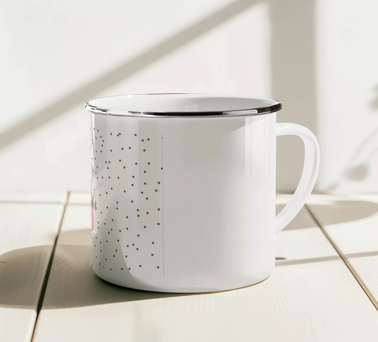 Alfabeto a pioggia tazza in smalto da Doodle Dreams Art