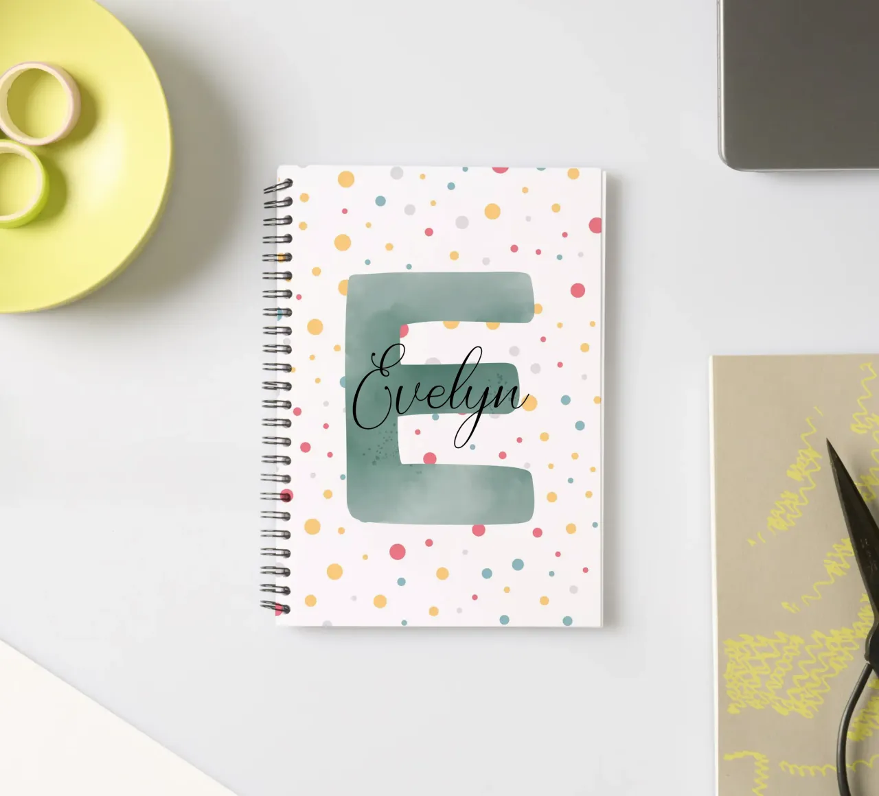 Alphabet Sprinkle spiral notebook by Doodle Dreams Art
