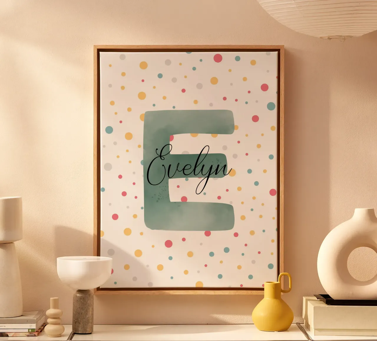 Alfabeto a pioggia tela con Cornice a cassetta da Doodle Dreams Art