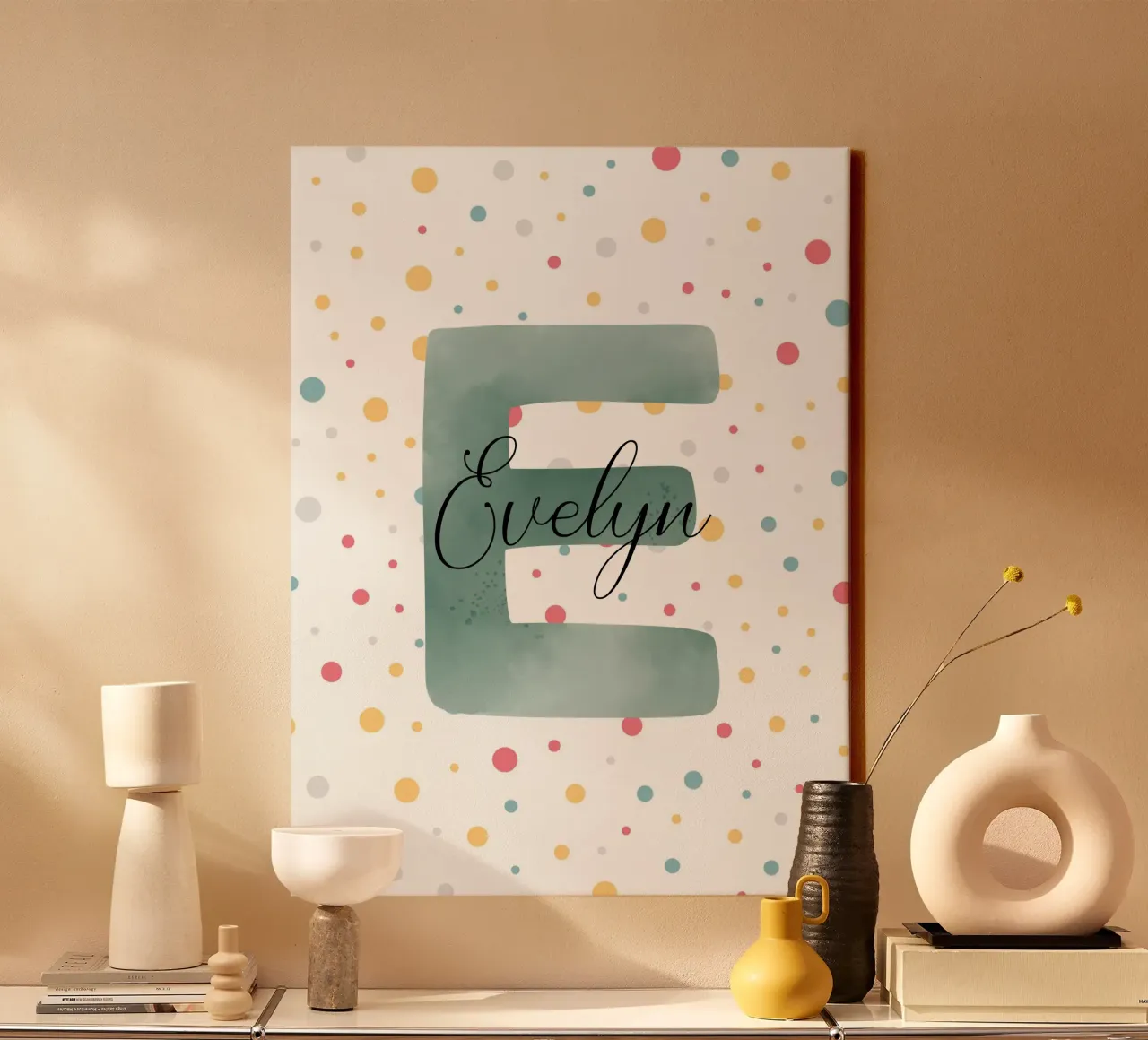Alfabeto a pioggia tela con Cornice a cassetta da Doodle Dreams Art