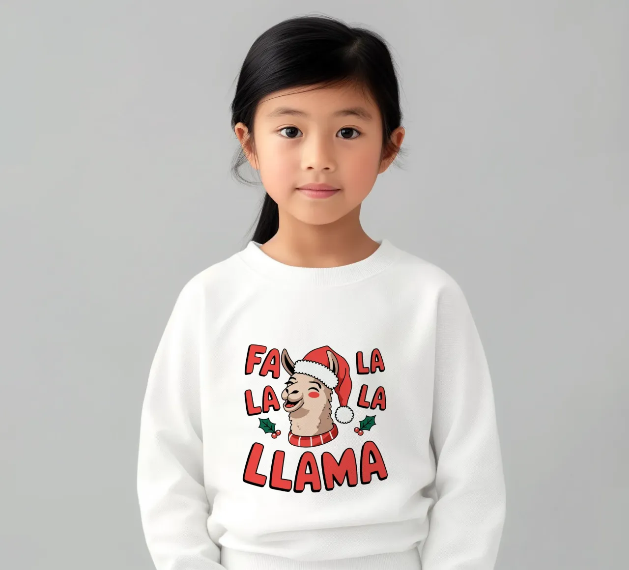 Fa la la la llama kids sweatshirt by edsonramosart