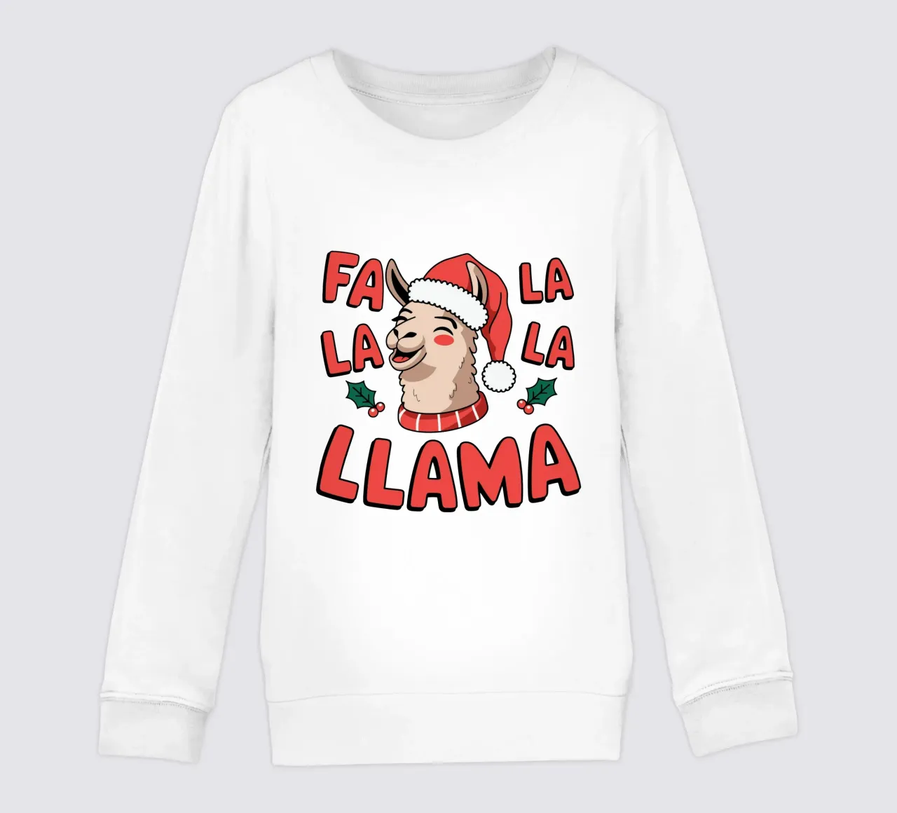 Fa la la la llama kids sweatshirt by edsonramosart