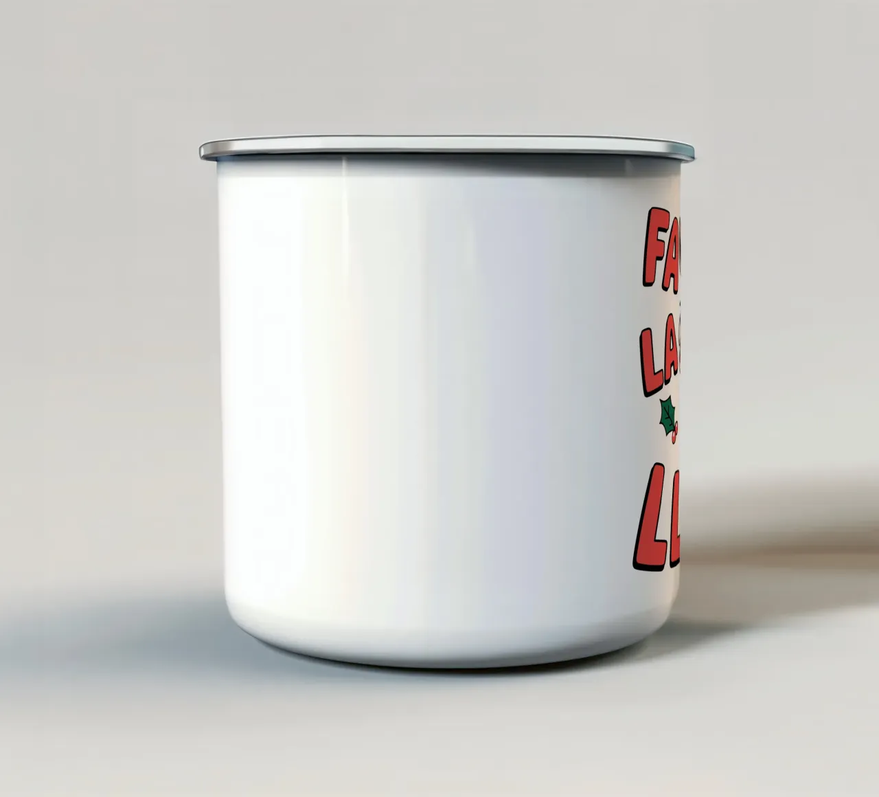 Fa la la la llama tazza in smalto da edsonramosart