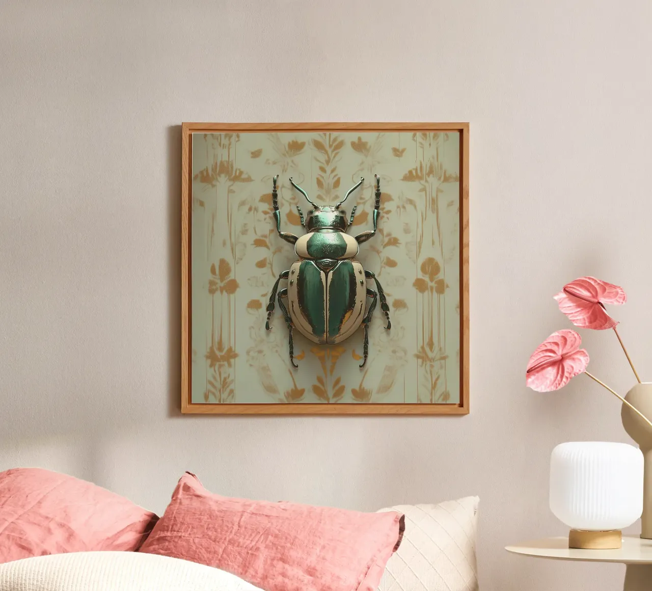 Vintage Jewerly beetle on wallpaper alu-dibond by Little Things