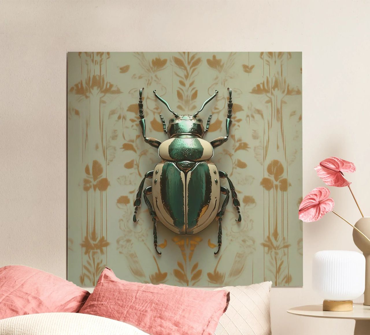 Vintage Jewerly beetle on wallpaper poster by Little Things