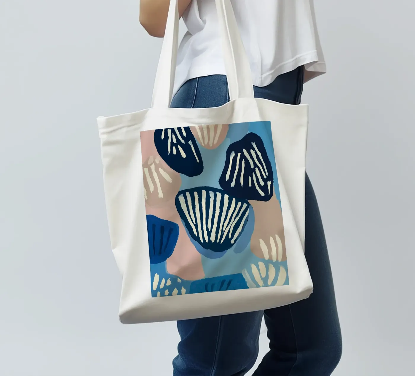 Shell Geometry tote bag by Sienna Atelier
