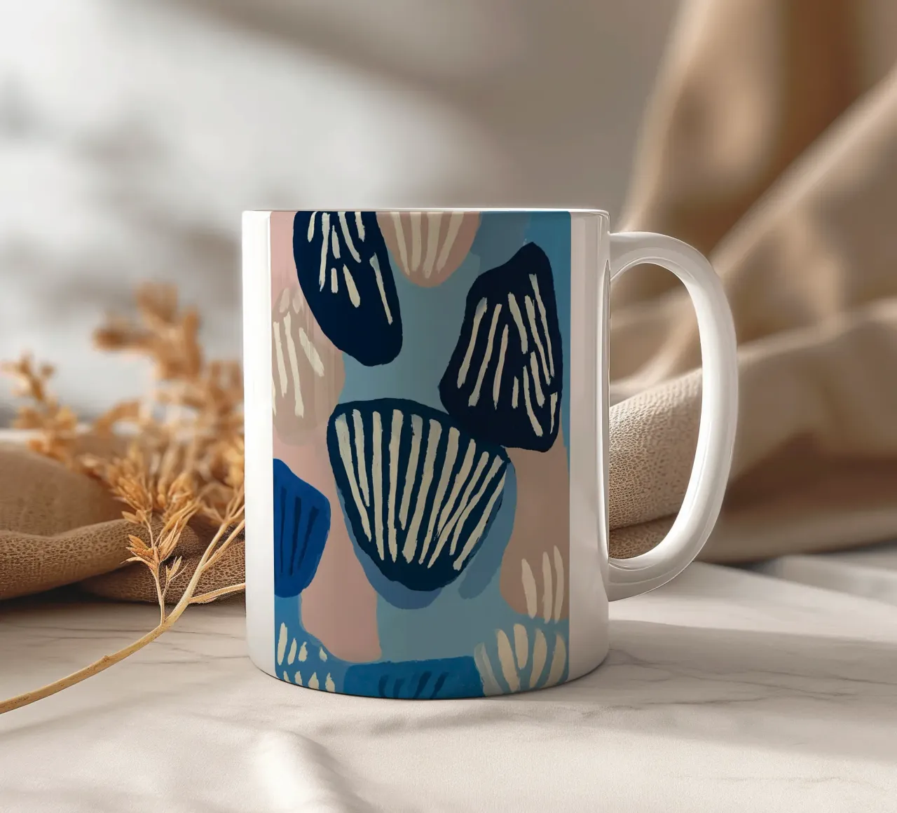 Shell Geometry ceramic mug by Sienna Atelier