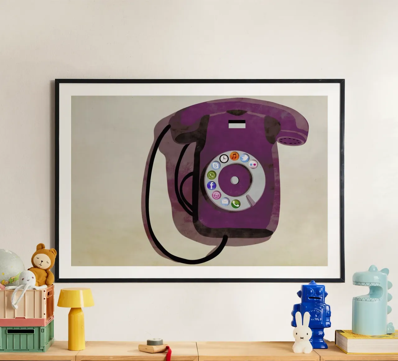 Steampunk iPhone poster con telaio in legno da Giordano Poloni
