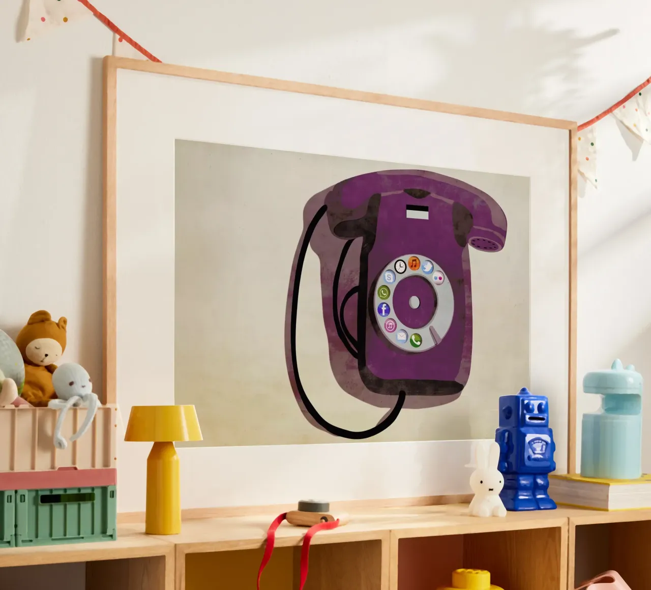 Steampunk iPhone poster con telaio in legno da Giordano Poloni
