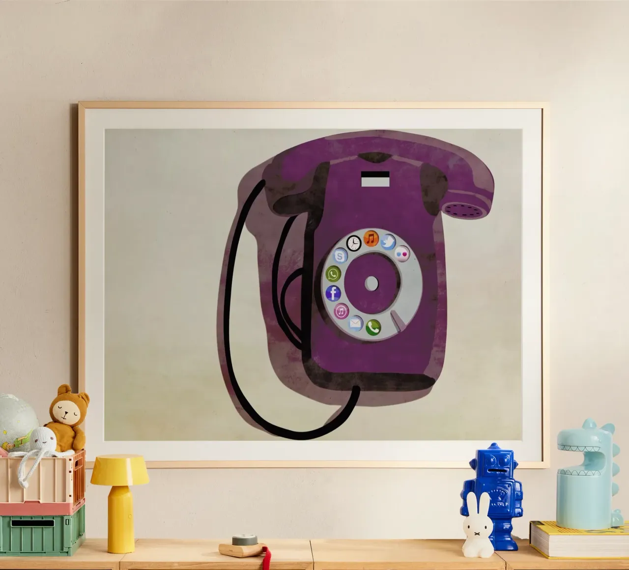 Steampunk iPhone poster con telaio in legno da Giordano Poloni