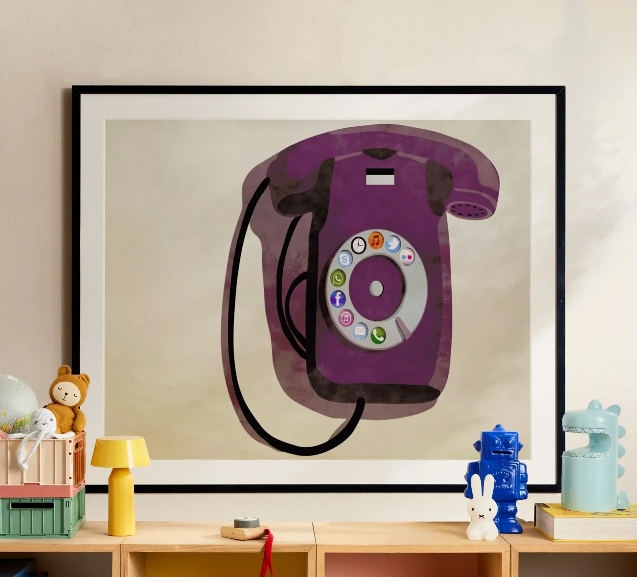 Steampunk iPhone poster con telaio in legno da Giordano Poloni