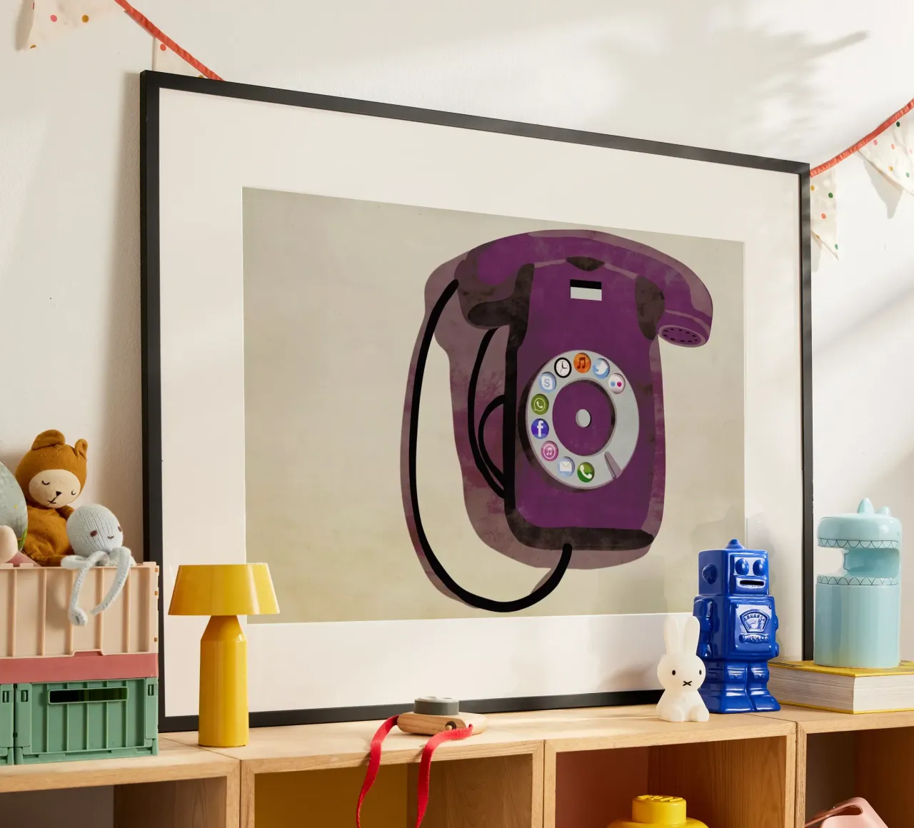Steampunk iPhone poster con telaio in legno da Giordano Poloni