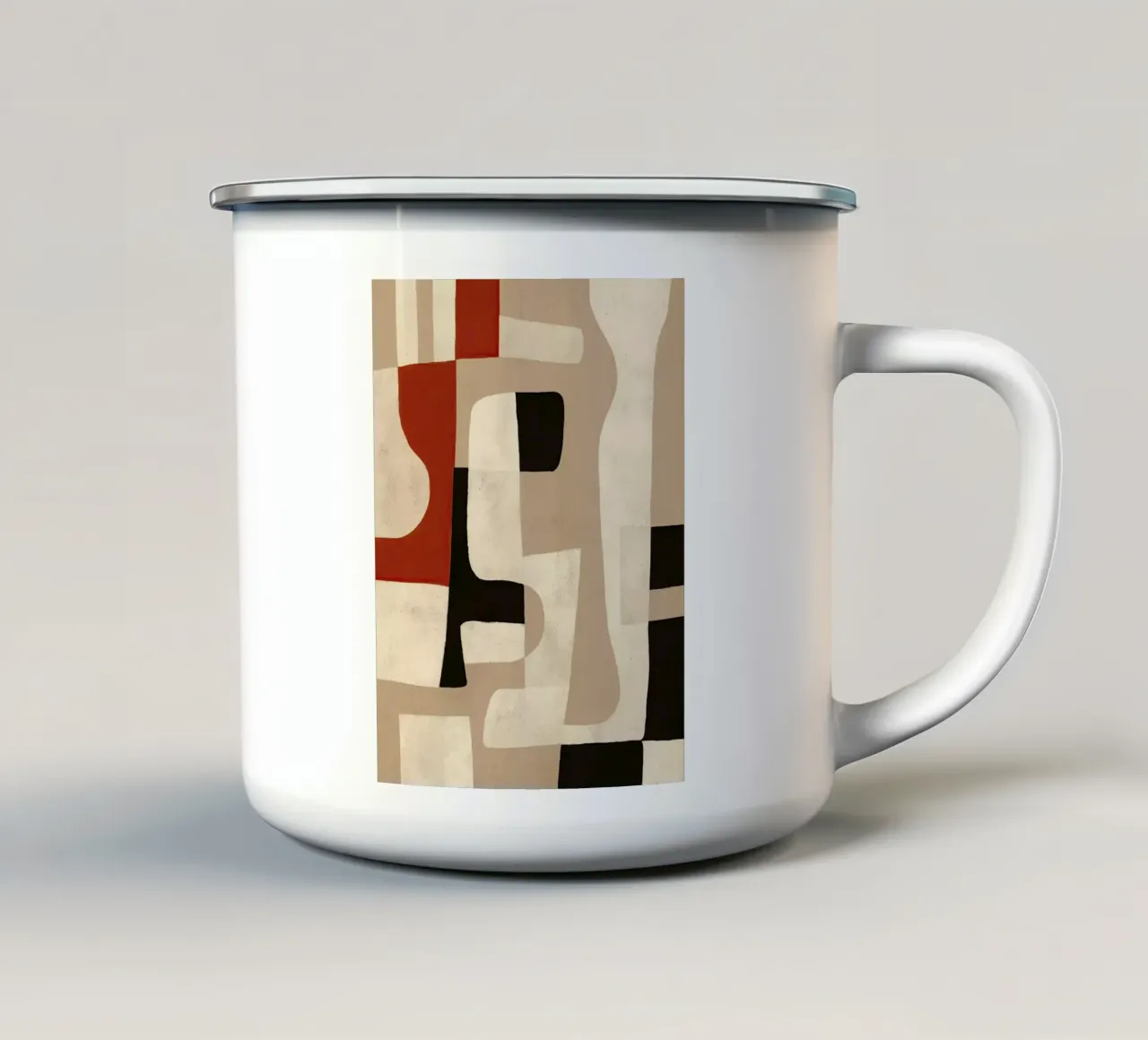Interlocking Forms enamel mug by Nadjaa