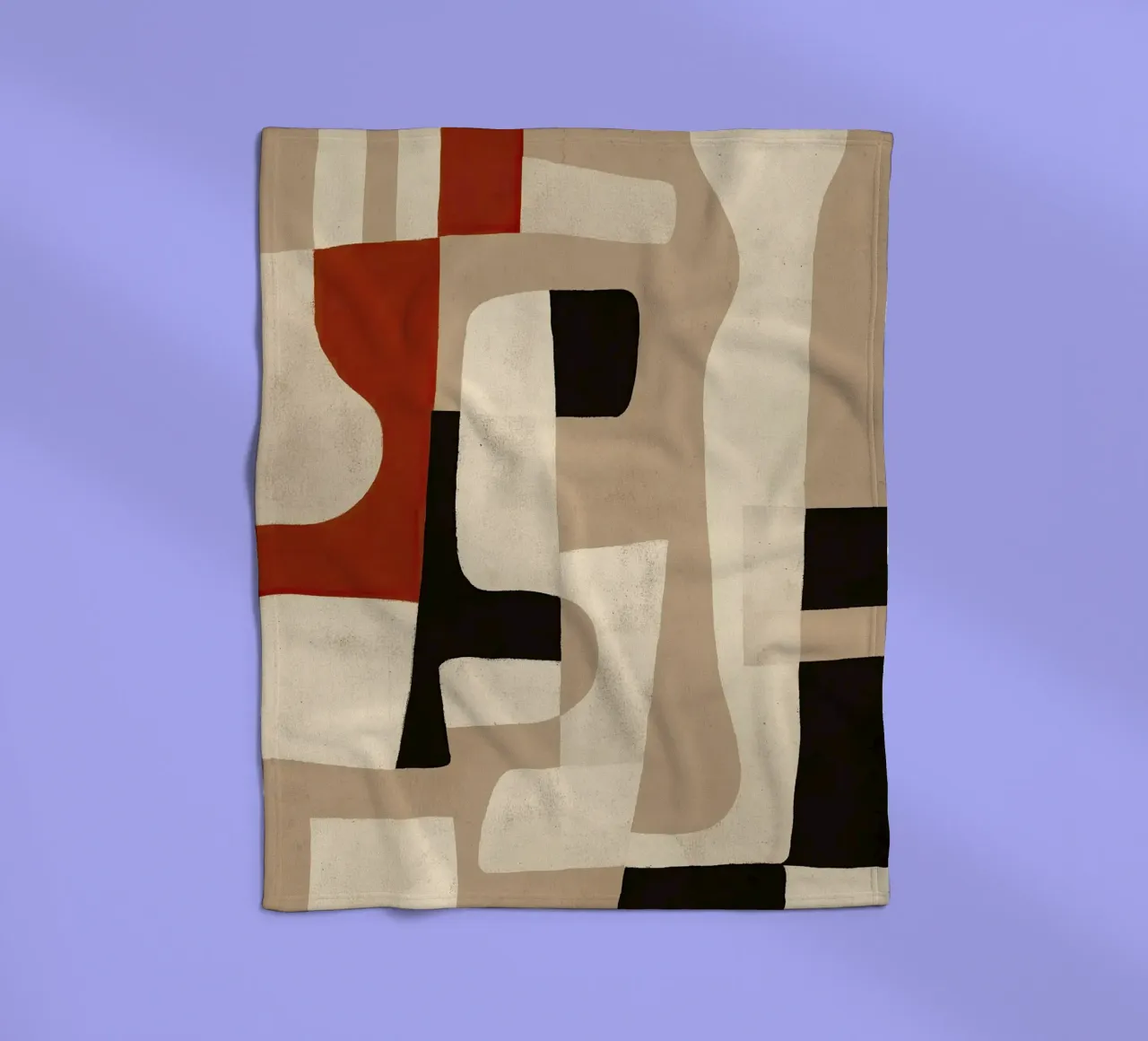 Interlocking Forms fleece blanket by Nadjaa