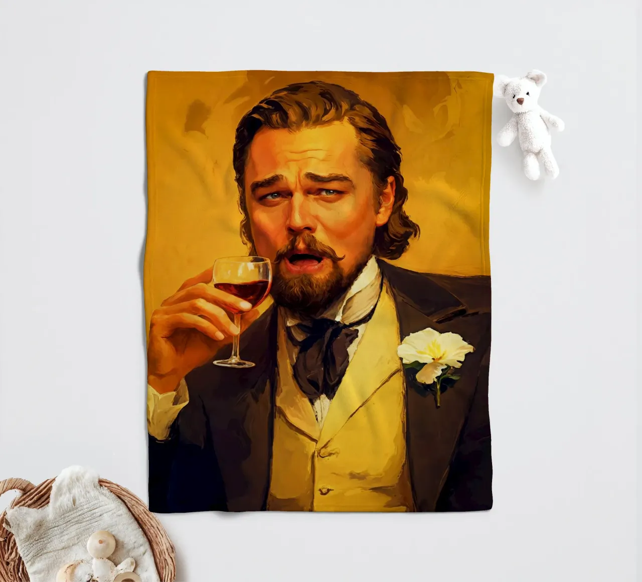 Laughing Leonardo DiCaprio Meme coperta in pile da Lootprint