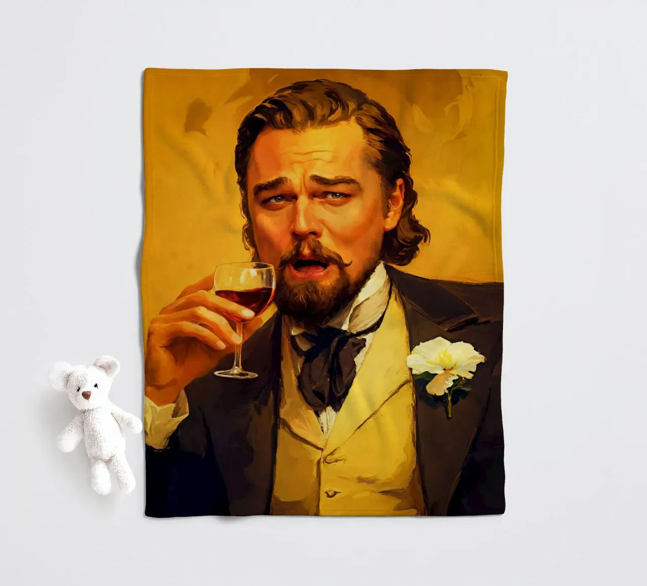 Laughing Leonardo DiCaprio Meme coperta in pile da Lootprint