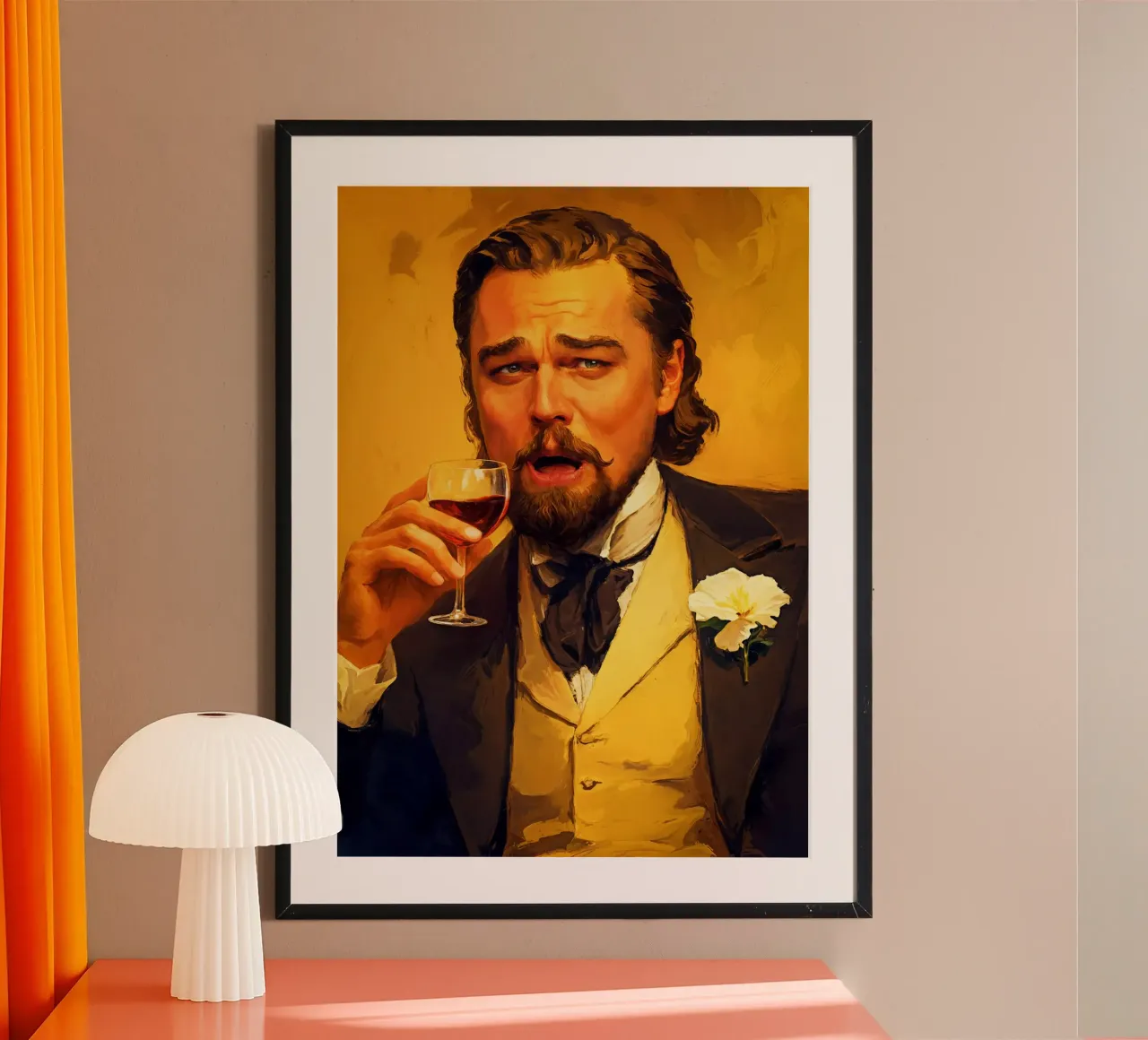 Laughing Leonardo DiCaprio Meme carta hahnemühle da Lootprint