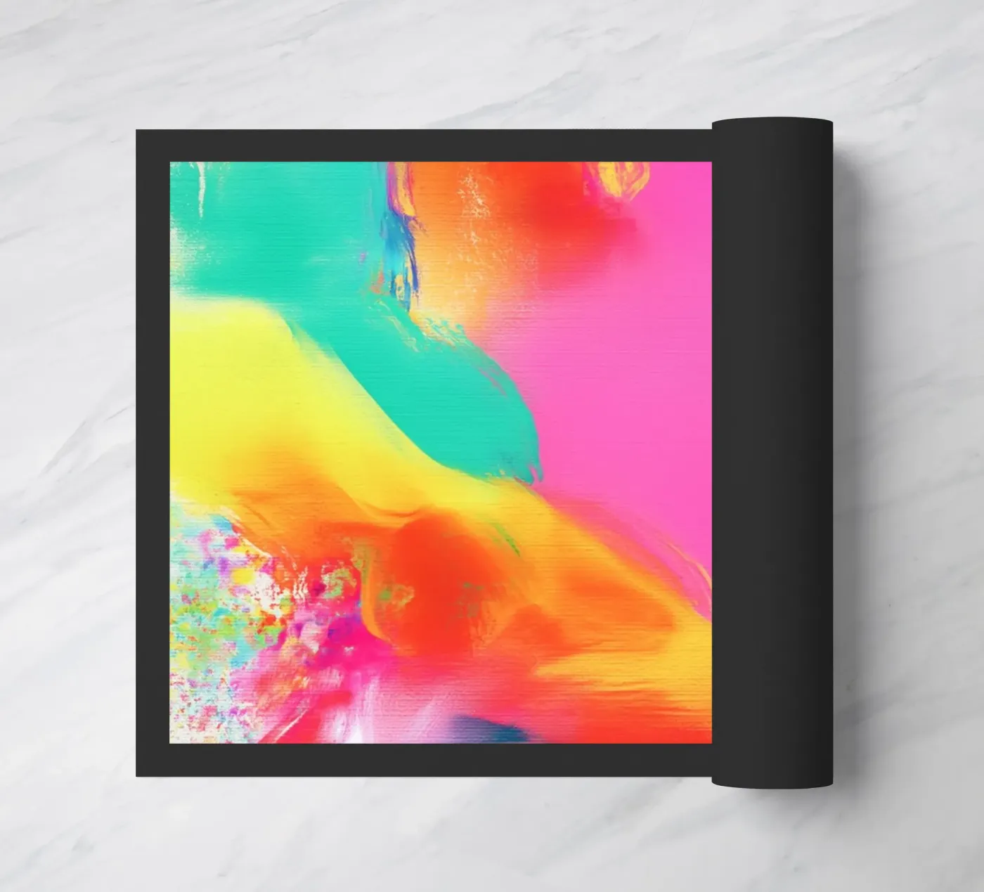 Pulsating neon waves doormat by Carinaprint