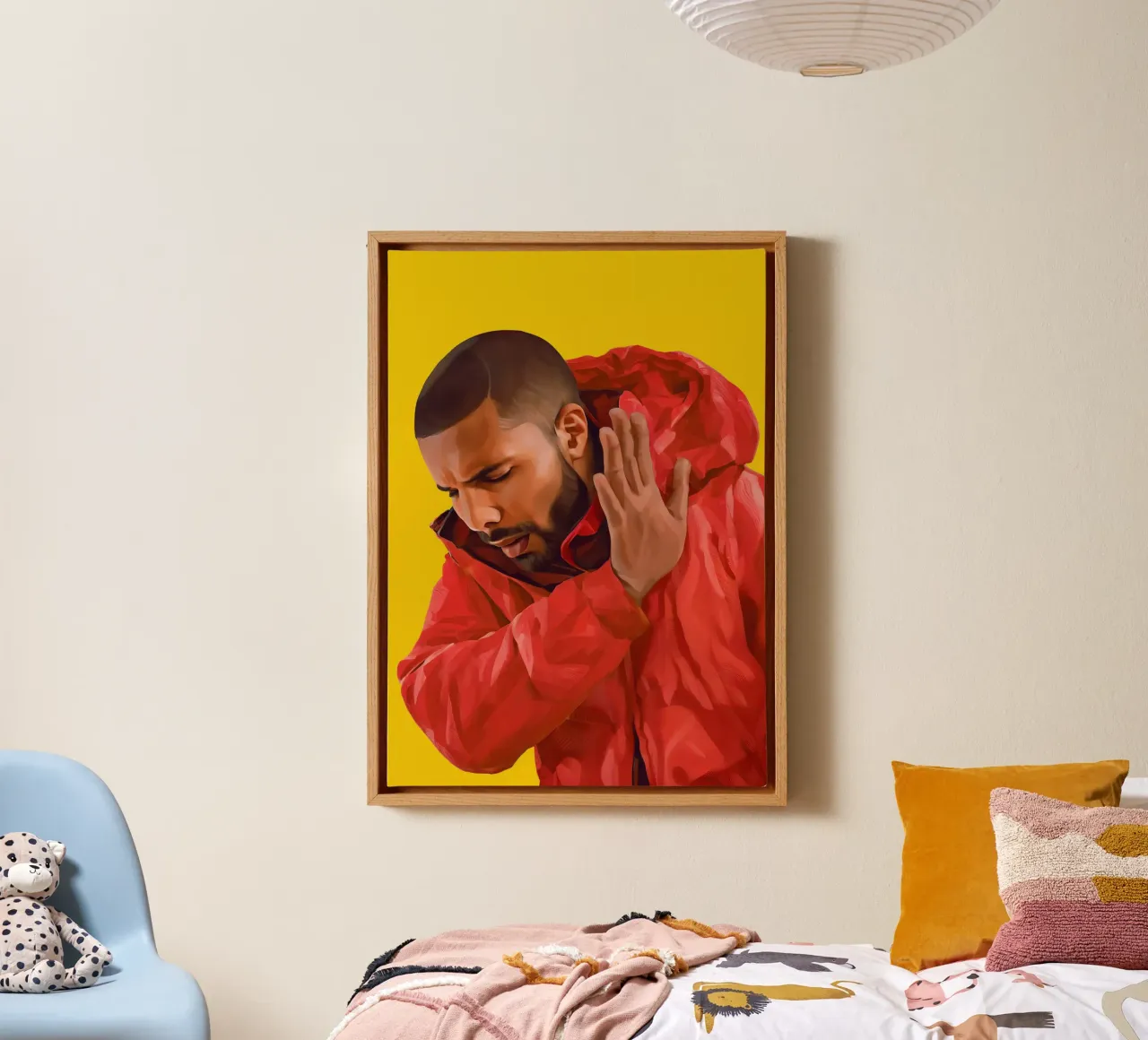 Drake Meme No tela con Cornice a cassetta da Lootprint