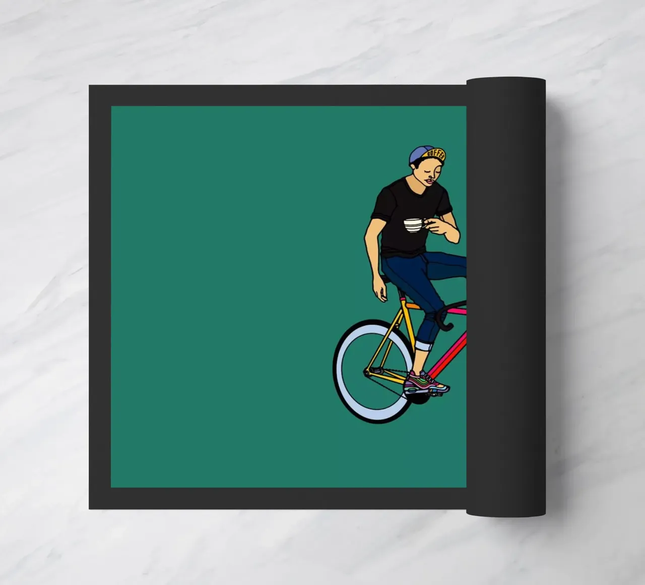 Coffee break doormat by The Cyclist