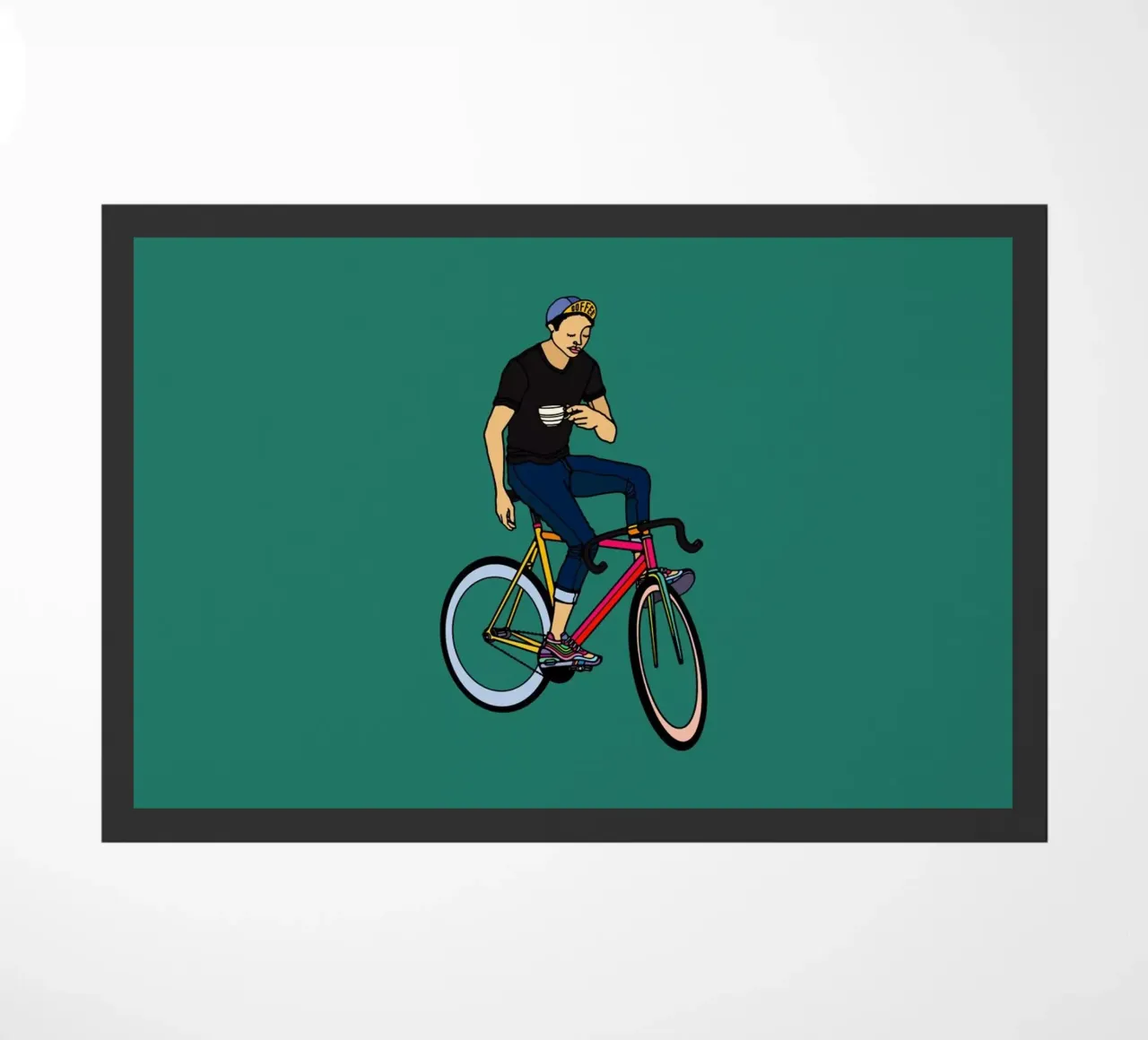 Coffee break doormat by The Cyclist