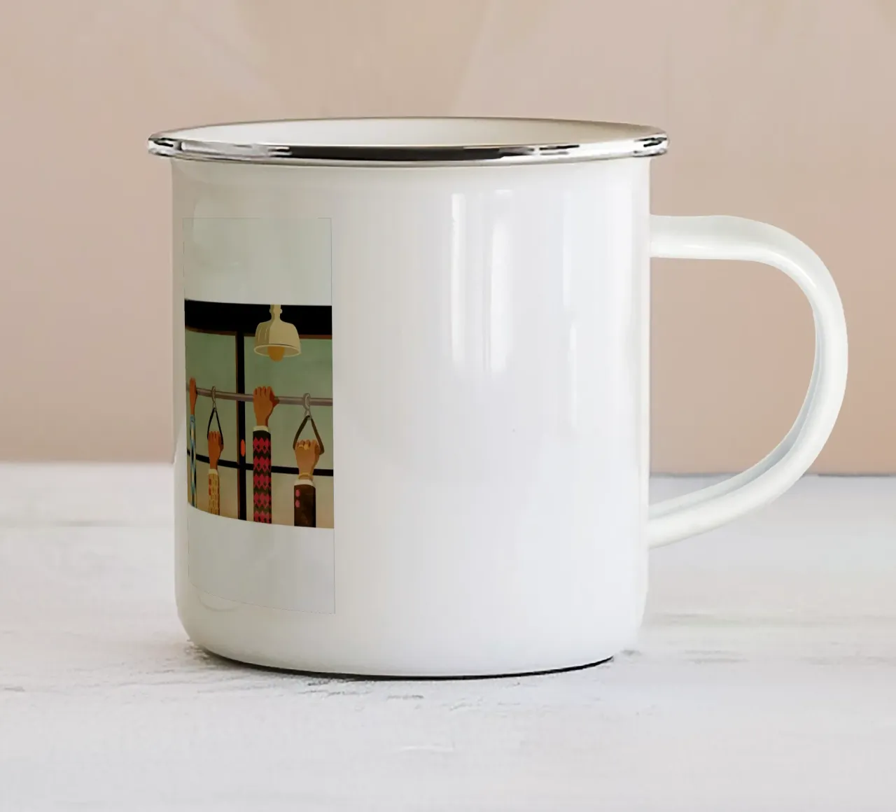 Tram 1 enamel mug by Giordano Poloni