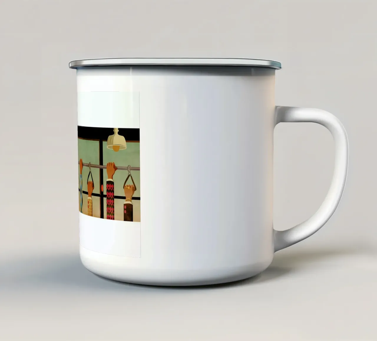 Tram 1 enamel mug by Giordano Poloni