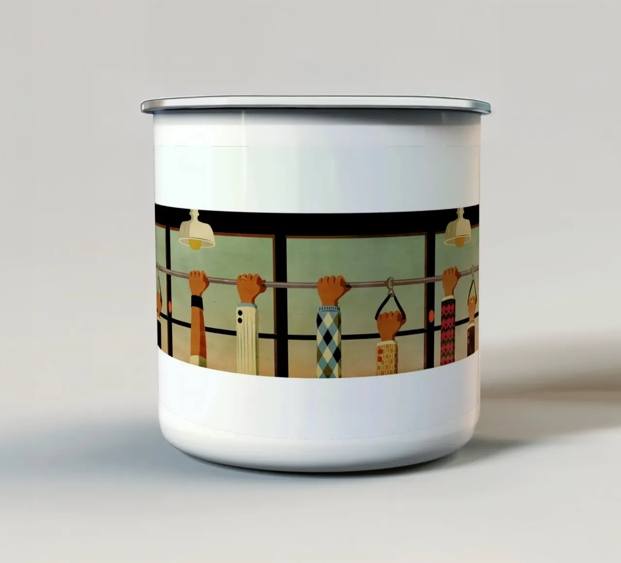 Tram 1 enamel mug by Giordano Poloni
