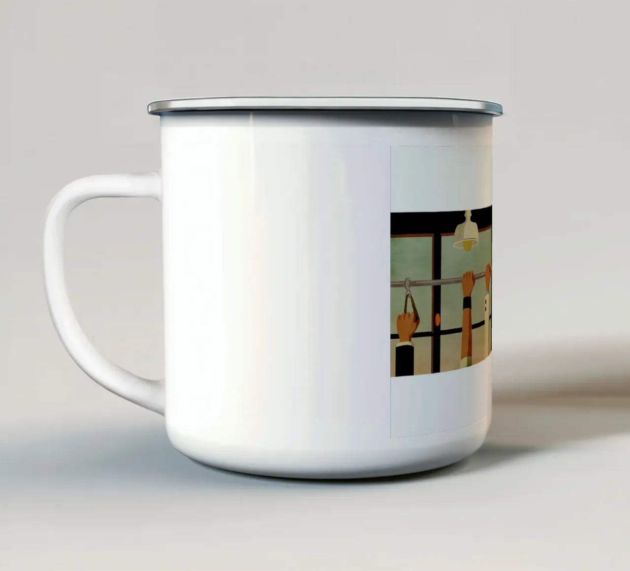 Tram 1 enamel mug by Giordano Poloni