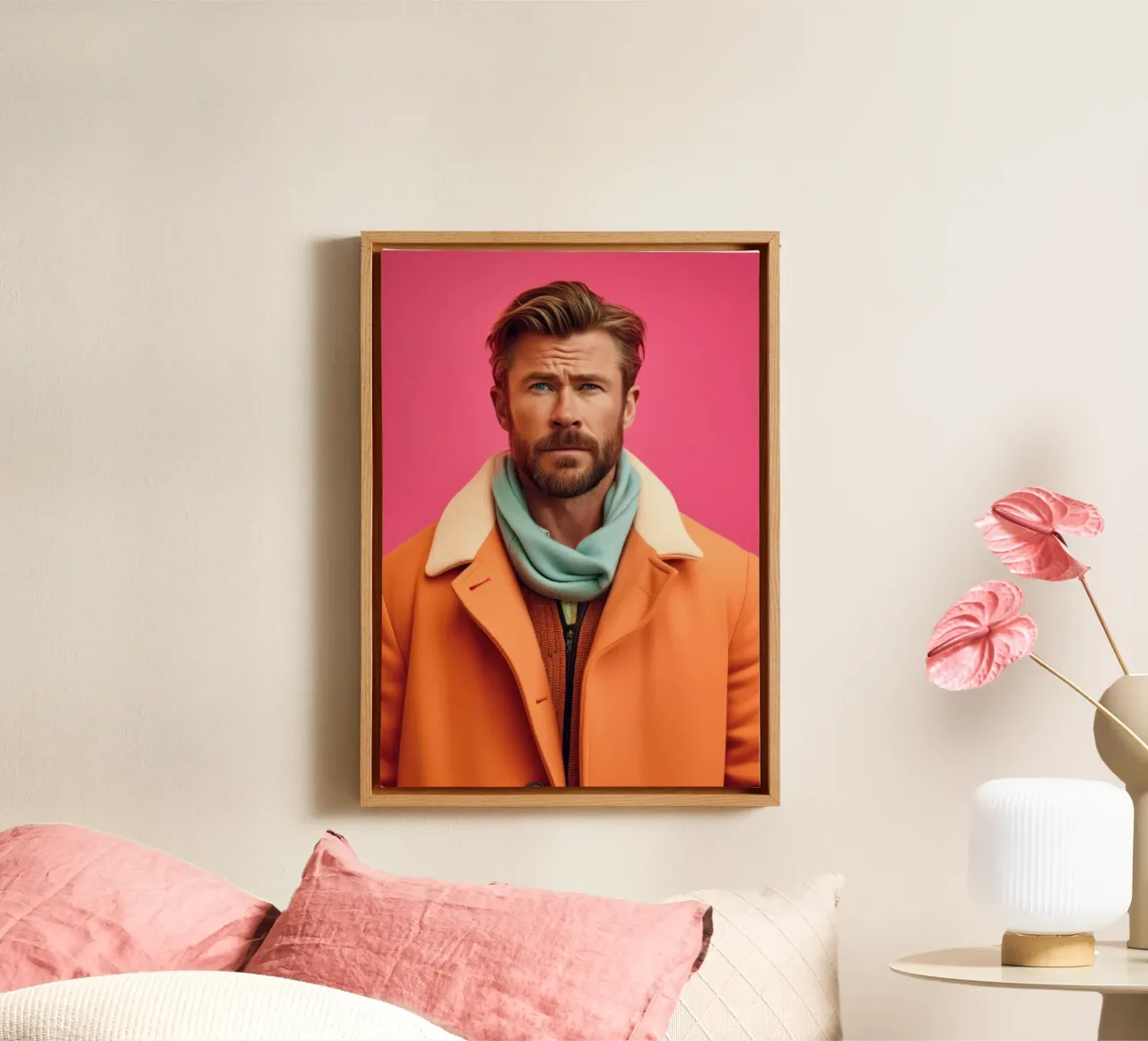 Chris Hemsworth Fashion Art tela con Cornice a cassetta da Lootprint