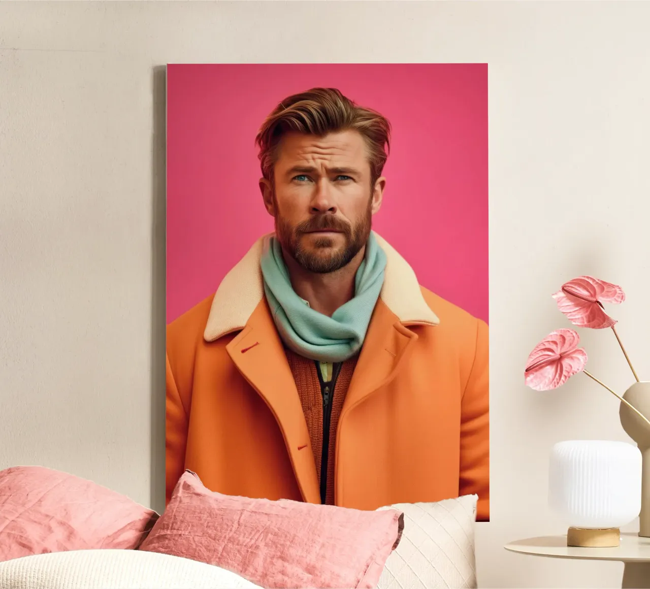 Chris Hemsworth Fashion Art tela con Cornice a cassetta da Lootprint