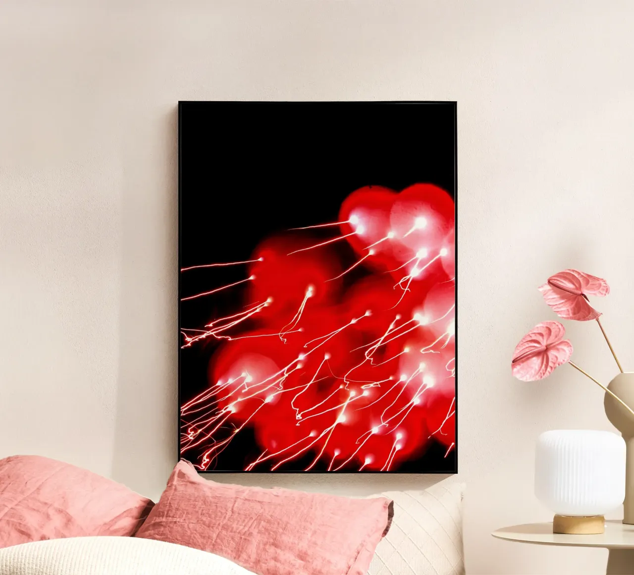 Luce rossa plexiglass da Lise Ruault