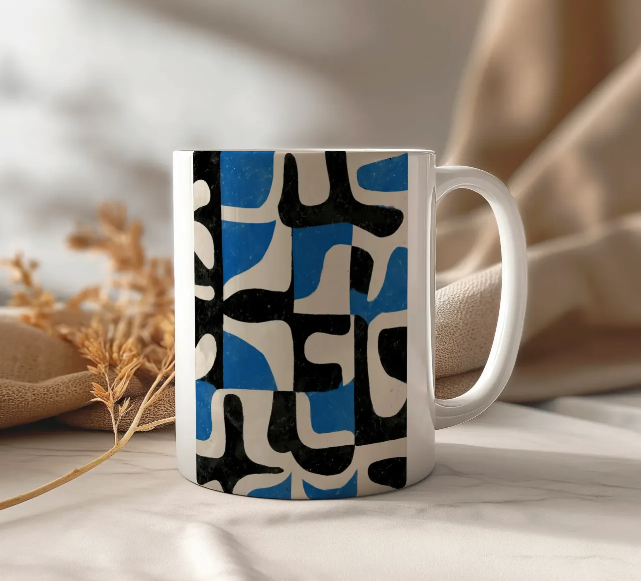 Intersecting Forms ceramic mug by Nadjaa