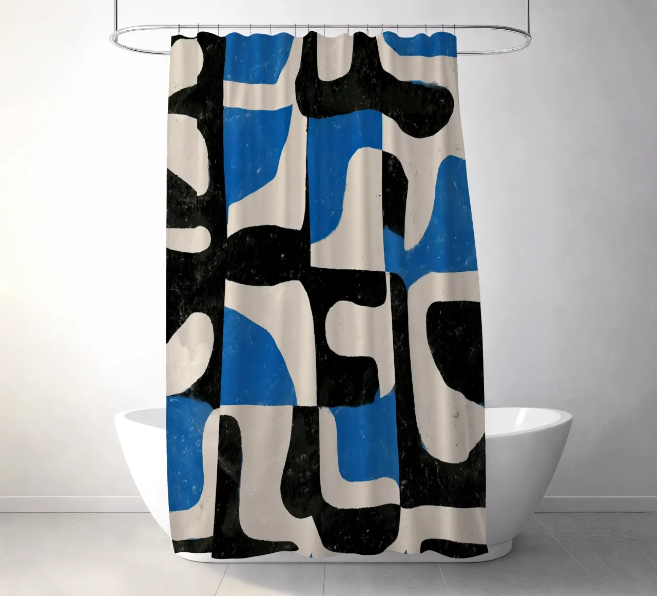 Intersecting Forms shower curtain by Nadjaa