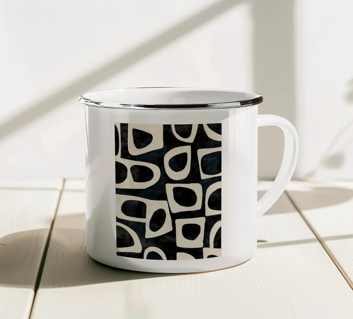 Shadowed Forms enamel mug by Nadjaa
