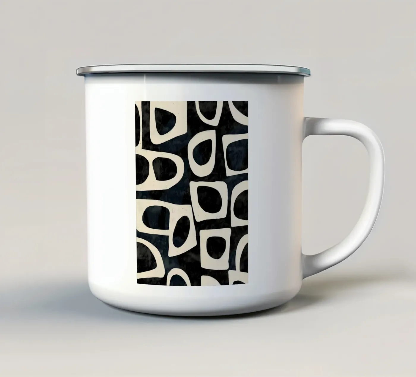 Shadowed Forms enamel mug by Nadjaa