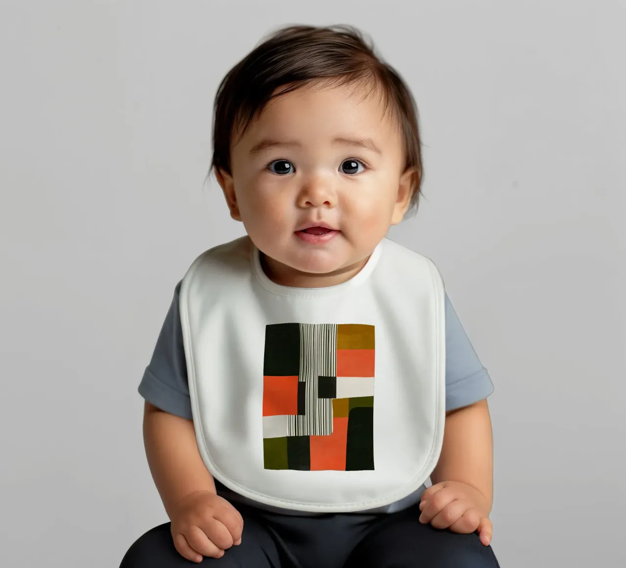 Orange Interval baby bib by Nadjaa