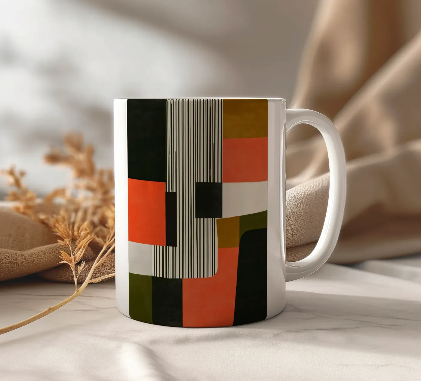Orange Interval ceramic mug by Nadjaa