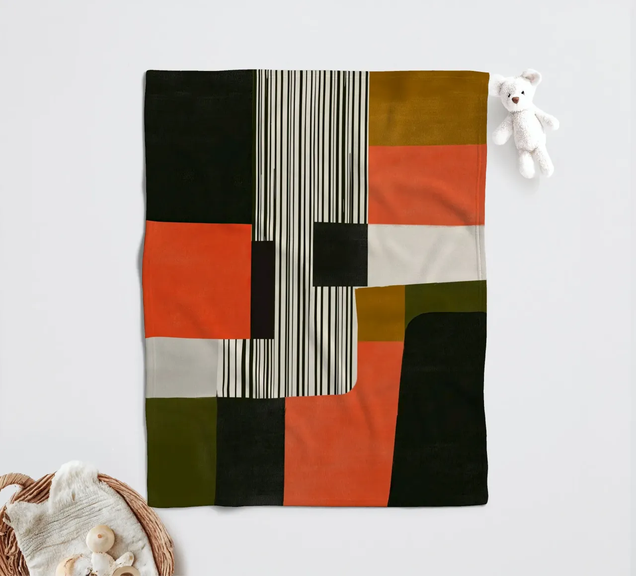 Orange Interval fleecedeken van Nadjaa