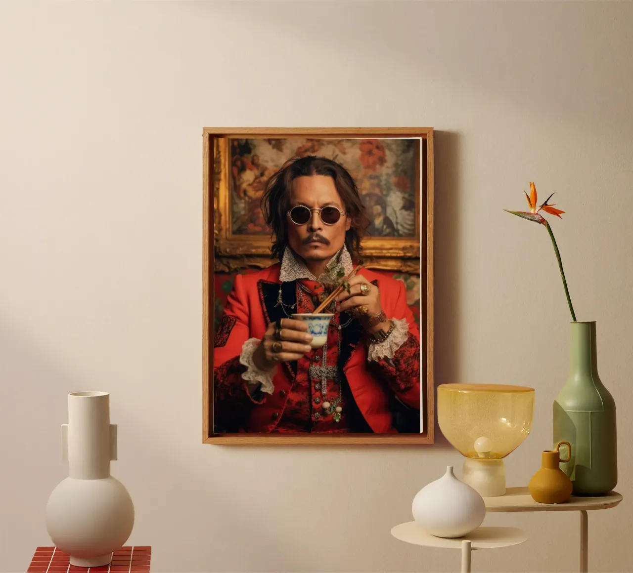 Johnny Depp Fashion Art tela con Cornice a cassetta da Lootprint