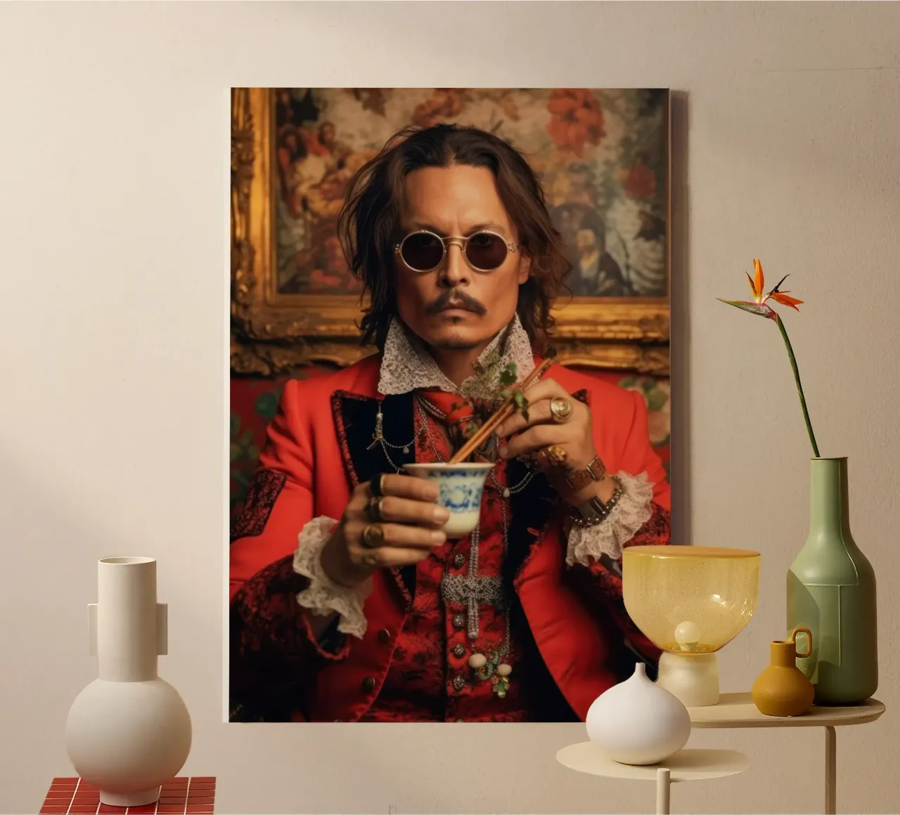 Johnny Depp Fashion Art tela con Cornice a cassetta da Lootprint