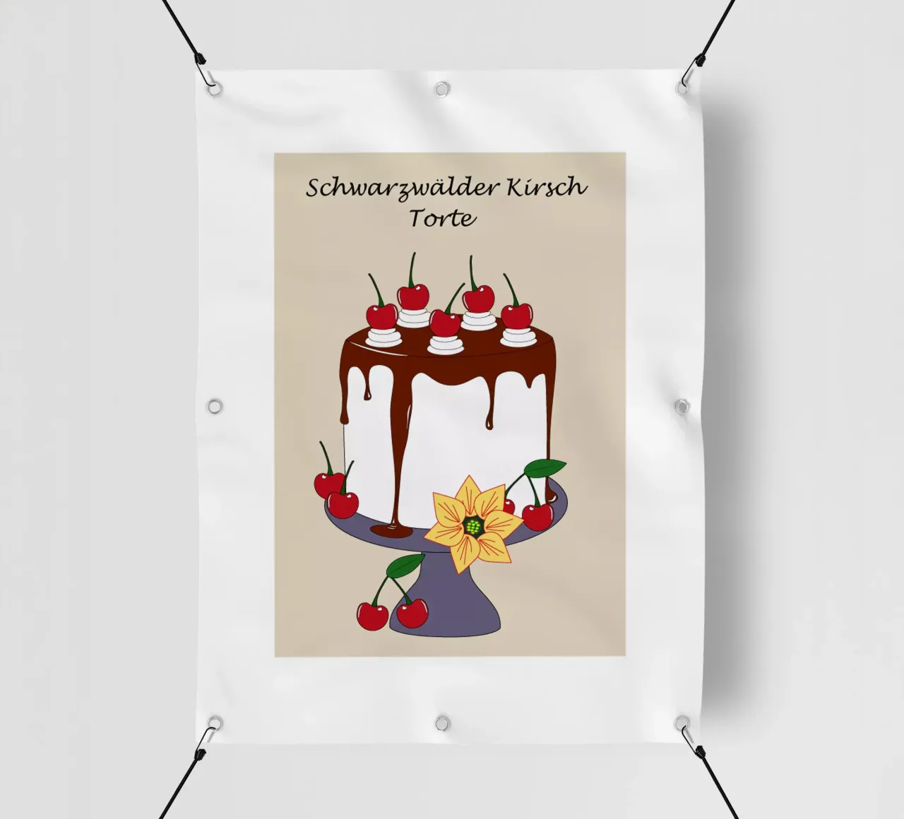 Gateau della Foresta Nera telo in pvc da SunflowerDE