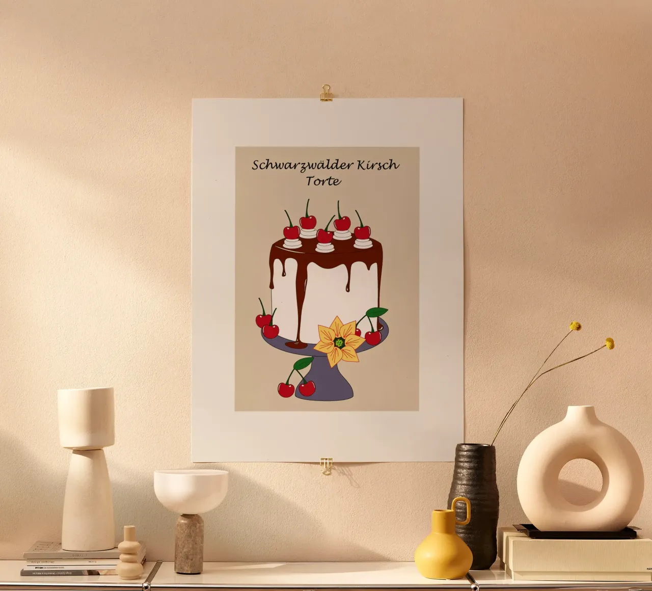Gateau della Foresta Nera poster con telaio in plastica da SunflowerDE
