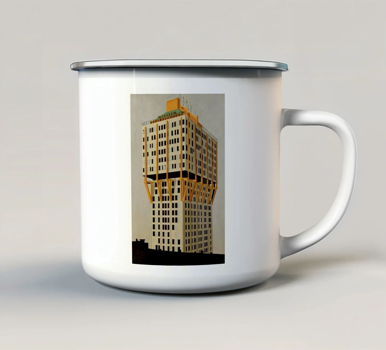 Velasca Tower tazza in smalto da Giordano Poloni
